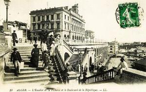 ALGER - ESCALIER DE LA PECHERIE ET BD DE LA REPUBLIQUE